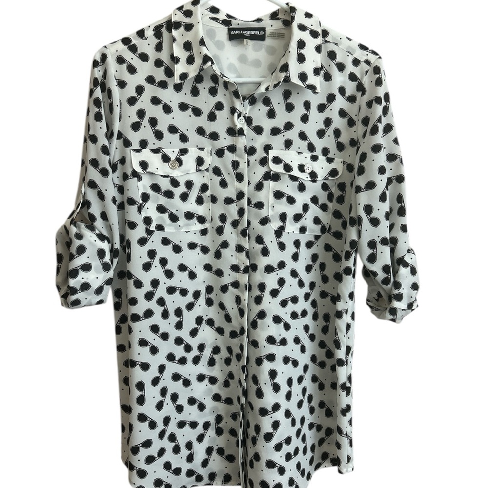 Karl Lagerfeld Black and White Blouse